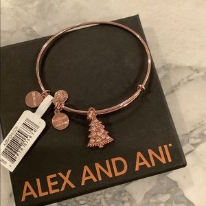 New Alex and Ani rose gold Christmas tree bracelet